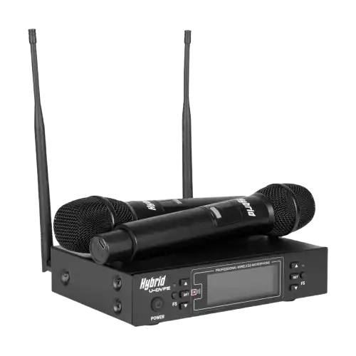 Hybrid wireless UHF microphone rental